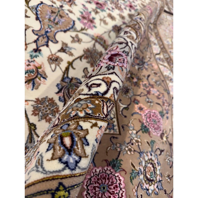 Super Fine Hand Knotted Persian Silk & Wool Isfahan Rug 8'3"x 11'9" For Sale - Image 4 of 16