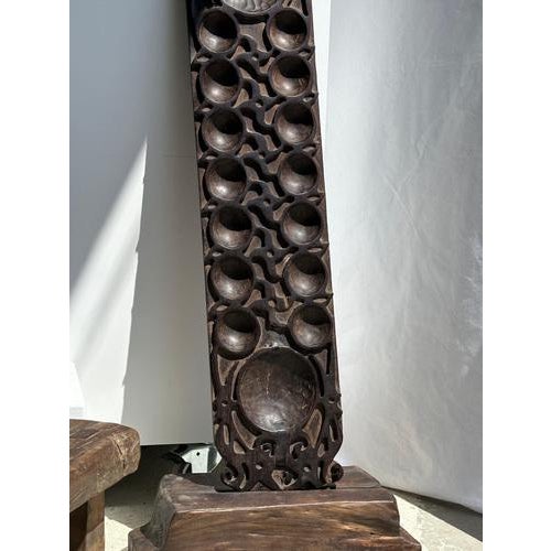 Large Traditional Indonesian Carved Wood Congklak Mancala Game For Sale - Image 3 of 18