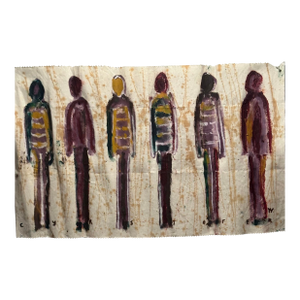 Abstract Figurative Painting by Christopher Shoemaker (Unframed), 18.5” X 27”