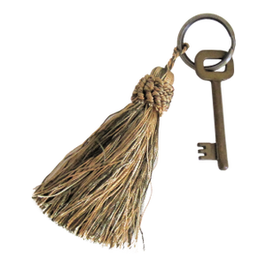 1900's Antique Skeleton Key With Decorative Tassel