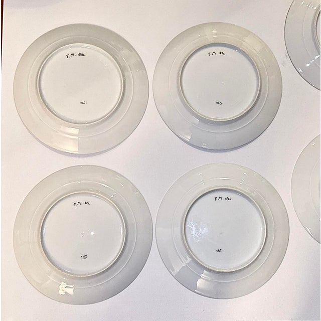 White Antique Limoges Cabinet Plate Collection, 1880 - 1882, Set of 8 For Sale - Image 8 of 16