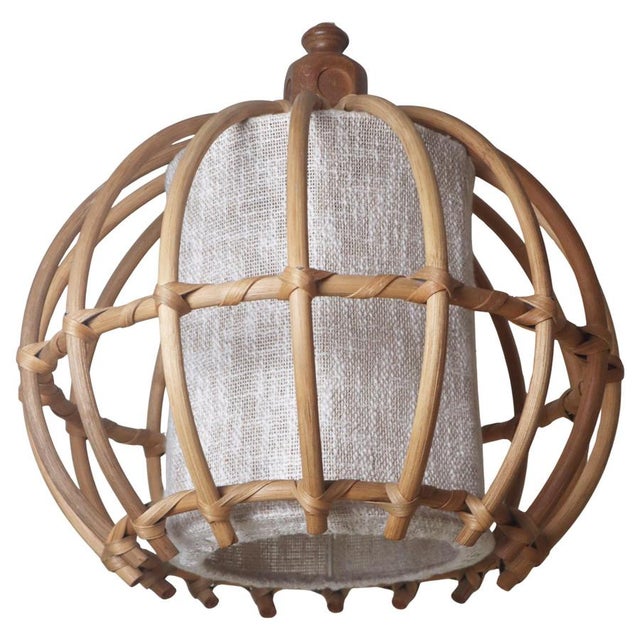 Large Bamboo Globe Pendant Lamp, Italy, 1970s For Sale - Image 14 of 14