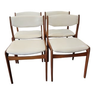 Danish Modern Mid Century Set 4 Dining Chairs Teak Ac Mobler Denmark For Sale