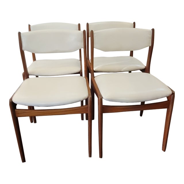 Danish Modern Mid Century Set 4 Dining Chairs Teak Ac Mobler Denmark For Sale