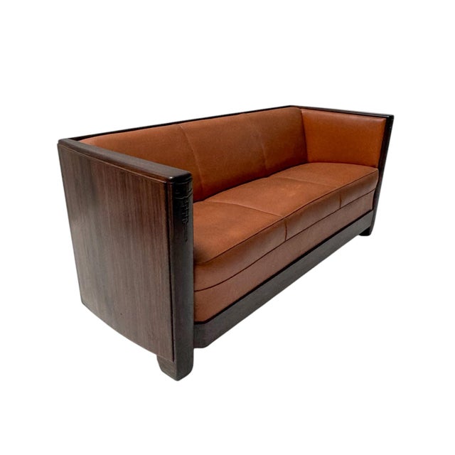 Art Deco Amsterdam School Bench by Daniël Van Dorp for Gebroeders Reens, 1920s For Sale - Image 3 of 12