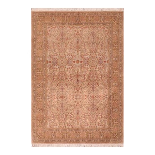 Shabby Chic 1990's Pak-Persian Taupe/Brown Wool Rug - 6'0'' X 8'11'' For Sale