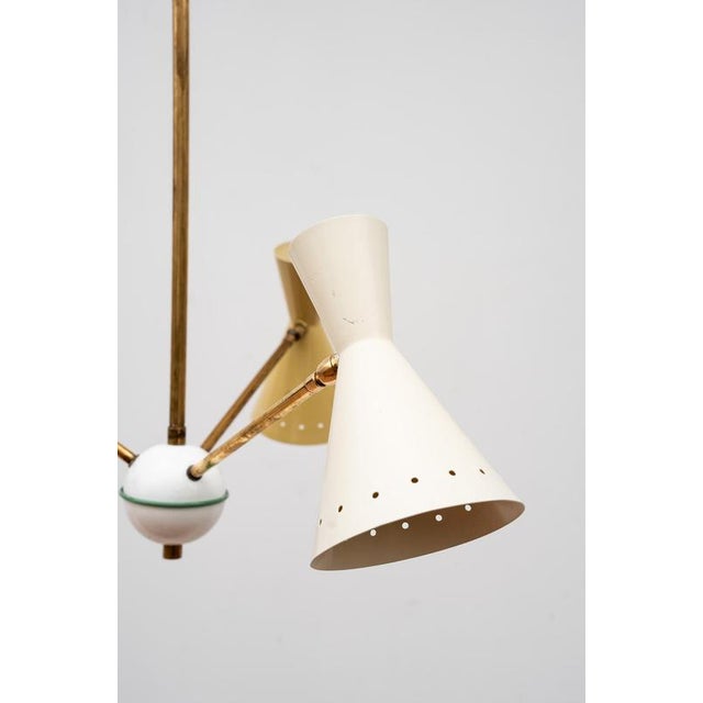3-Light Chandelier in the style of Stilnovo, 1950s For Sale - Image 6 of 8