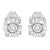 Contemporary 1/2 Cttw Miracle Set Diamond Stud Earring (J-K Color, I2-I3 Clarity) - Choice of Metal Type (Sterling Silver) - 2 Pieces For Sale - Image 3 of 6