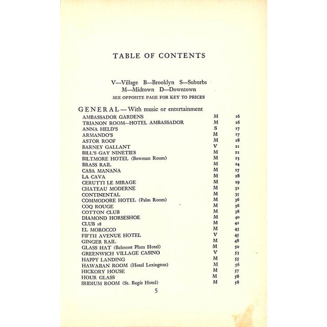 Paper "Where to Dine in Thirty-Nine: A Guide to New York Restaurants" 1939 Ashley, Diana For Sale - Image 7 of 11