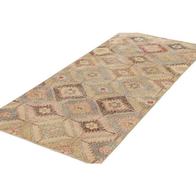 Rug & Kilim Vintage Zeki Müren Runner Rug With Multicolor Floral Medallions | Rug & Kilim For Sale - Image 4 of 7