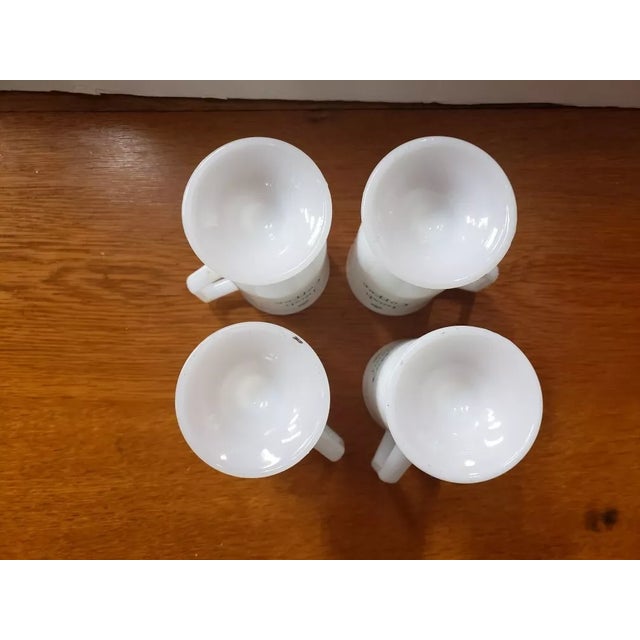 1980s Set of 4 Vintage Milk Glass Gold Rim Irish Pedestal Shamrock Coffee Mugs For Sale - Image 5 of 5