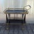 Wood Mid-Century German Tea Trolley with Brass Frame and Black Glass Shelves, 1960s For Sale - Image 7 of 13