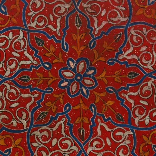 Moroccan Painted Coffee Table or Stand For Sale In West Palm - Image 6 of 9