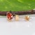 Modern 1.9Ct Padparadscha Sapphire Earrings With Earth-Mined Diamond Accents: 14k Gold, A Pair For Sale - Image 3 of 5