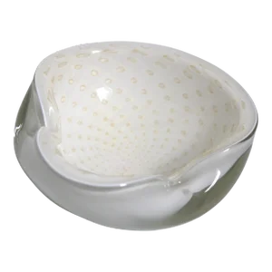Mid Century Art Glass Bowl Made in Murano Italy