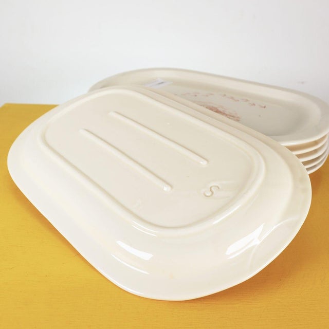 White Mill Ceramic Oval Plates, Set of 6 For Sale - Image 6 of 10