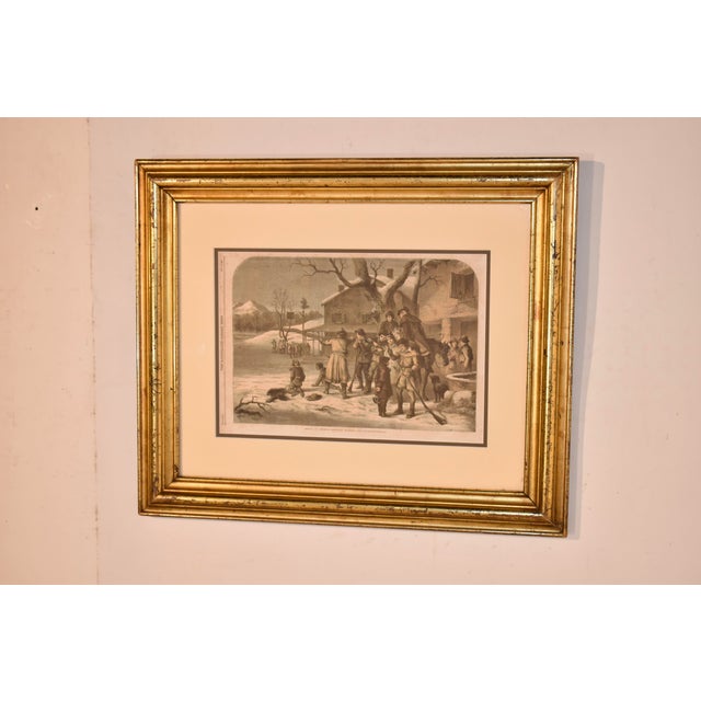 Dated November 19th, 1859 Illustrated London News print of Sports in America - Shooting Turkeys For Thanksgiving Day. This...