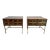 Vintage Burlwood and Brass Night Tables by Mastercraft - A Pair For Sale