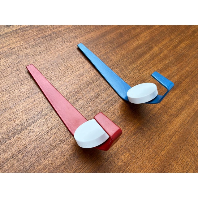 Mid-Century Modern Minimalist Metal Coat Hooks Racks, 1960s, Set of 2 For Sale - Image 13 of 13