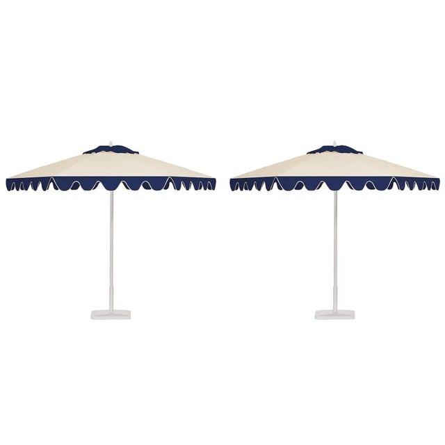 Contemporary Blue Ice 9' Patio Umbrella, Blue & Cream, Set of 2 For Sale - Image 3 of 3