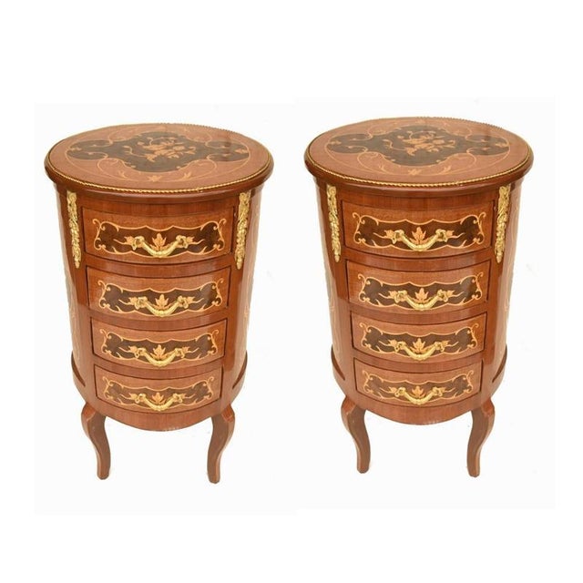 Louis XV French Revival Nightstands, Set of 2 For Sale - Image 4 of 4