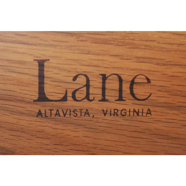 1960s Lane Rhythm Walnut and Cane Dresser Cabinet Credenza Mid Century Modern 66" For Sale - Image 14 of 14
