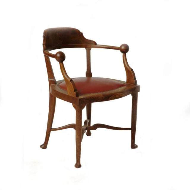 Hungarian Solid Oak Model No. 803 Armchair from Lingel Karoly & Sons, 1915 For Sale - Image 9 of 9