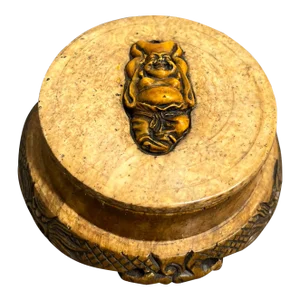 Early 20th Century Chinese Hardstone Box With Buddha Top