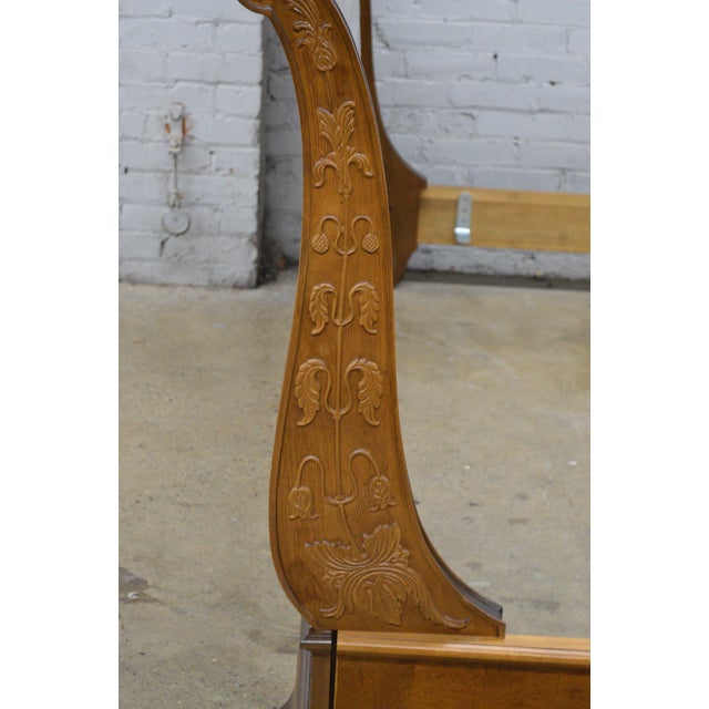 Wood Henredon Charles X Empire King Size Burlwood Sleigh Bed For Sale - Image 7 of 17