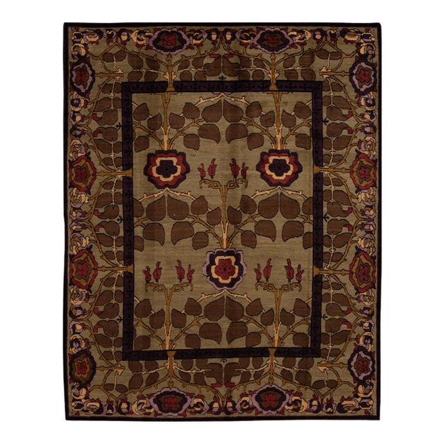 21st Century Modern Arts & Crafts Tibetan Wool Rug For Sale