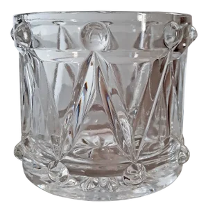 Vintage Crystal Drum Ice Bucket / Candy Dish by Teleflora
