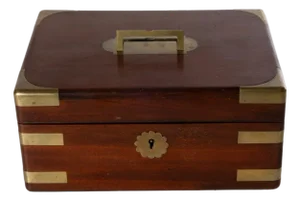 19th Century English Mahogany Brass Bound Box