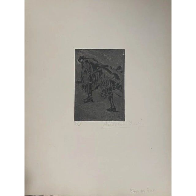 Military'' 1917s is a beautiful print in etching technique, realized by Anselmo Bucci (1887-1955). Hand signed. Numbered...