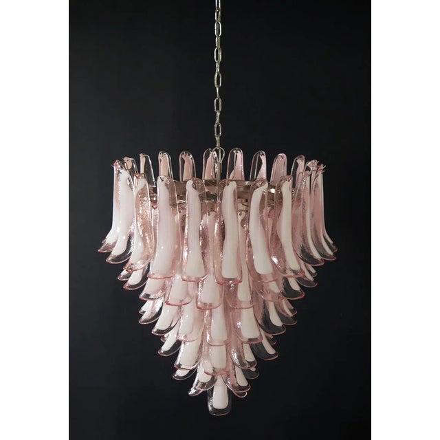 Mid-Century Modern Vintage Italian Murano Chandelier in the style of Mazzega, 1990 For Sale - Image 3 of 12