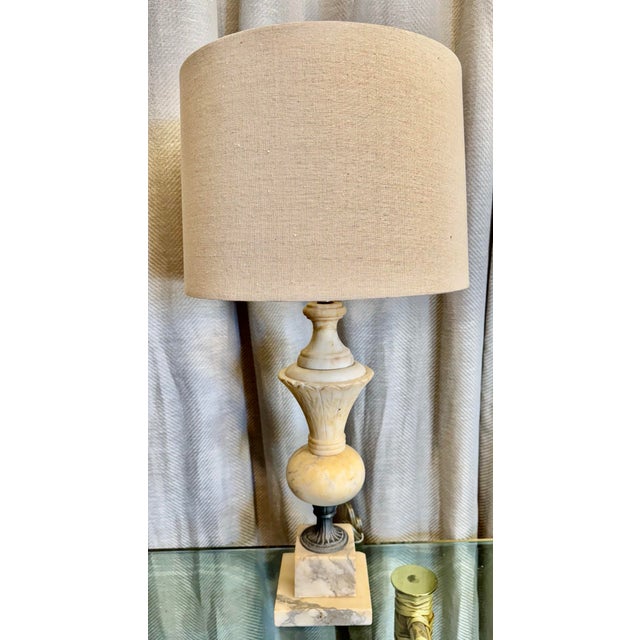 Italian Carved Marble Lamp For Sale In Miami - Image 6 of 6