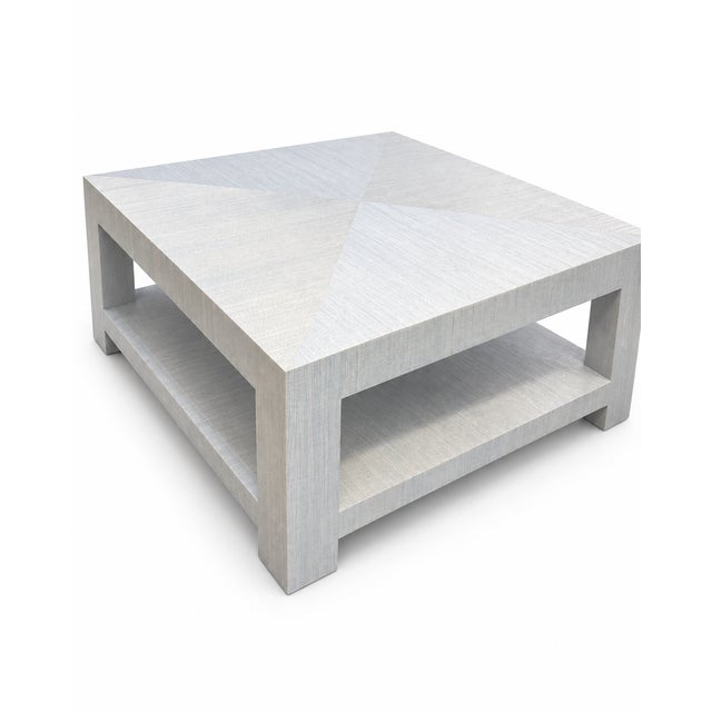 Grasscloth Wrapped Cocktail Table For Sale In Greensboro - Image 6 of 8