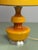 Mid-Century Modern Mid-Century Ochre Yellow Opaline Glass Table Lamp with Textile Shade from De Rupel, Belgium, 1970s For Sale - Image 3 of 14