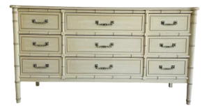 Vintage Henry Link Bali Hai Faux Bamboo Triple Dresser - 9 Drawer - Original Finish