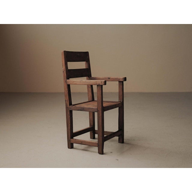 Brown Alpine Folk Art Armchair in Larch and Pine, 1900s For Sale - Image 8 of 15