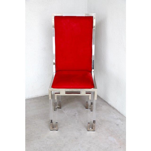 Custom Charles Hollis Jones Lucite Dining Chair For Sale - Image 11 of 12