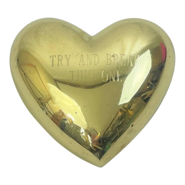 "Try and Break This One", Mid-Century Alexander Sheilds Brass Heart Paperweight For Sale - Image 12 of 16