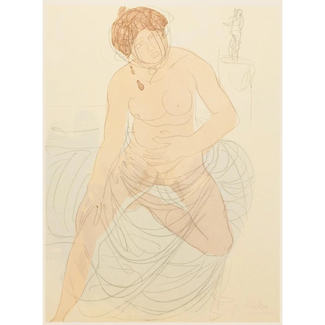 Paper 1959 After Auguste Rodin "Nude Woman", Vintage Hungarian Full-Color Print For Sale - Image 7 of 8