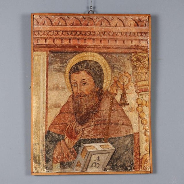 Imitation Fresco Fragment with Face of Saint Anthony the Abbot For Sale - Image 11 of 11