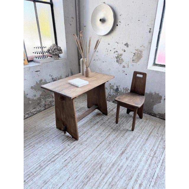 Brutalist Office Chair and Desk, 1950s, Set of 2 For Sale - Image 14 of 18