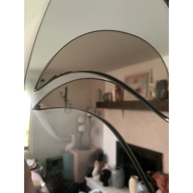 David Marshall Vintage 80's Art Glass Wall Mirror With Calla Lilies For Sale - Image 4 of 9