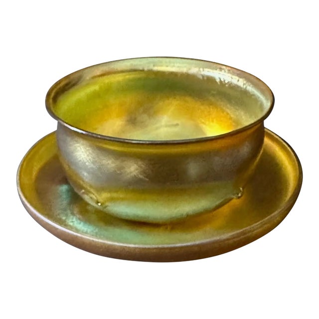 Tiffany Studios Favrile Glass Bowl & Underplate For Sale