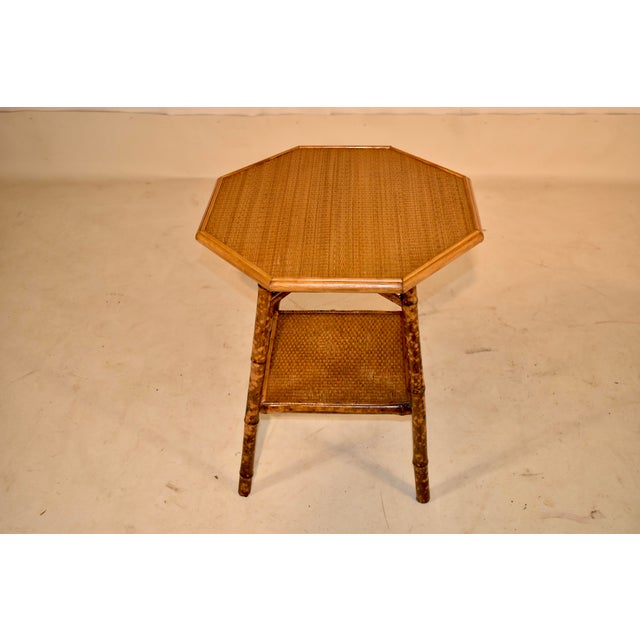 19th Century 19th Century French Bamboo Side Table With Octagonal Top For Sale - Image 5 of 9