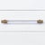 Metal Matthew Izzo Home Amber White Textured Linen Three Drawer Side Table With Acrylic and Antique Brass Drawer Pulls and Ferrules For Sale - Image 7 of 8
