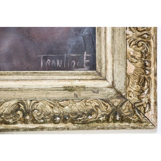 Vintage Oil on Canvas a Portrait Painting of a Young Girl For Sale - Image 12 of 13