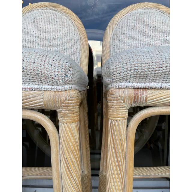 Beige Pencil Reed Art Deco Style Bar Stools From 80's/Set of 4 For Sale - Image 8 of 13